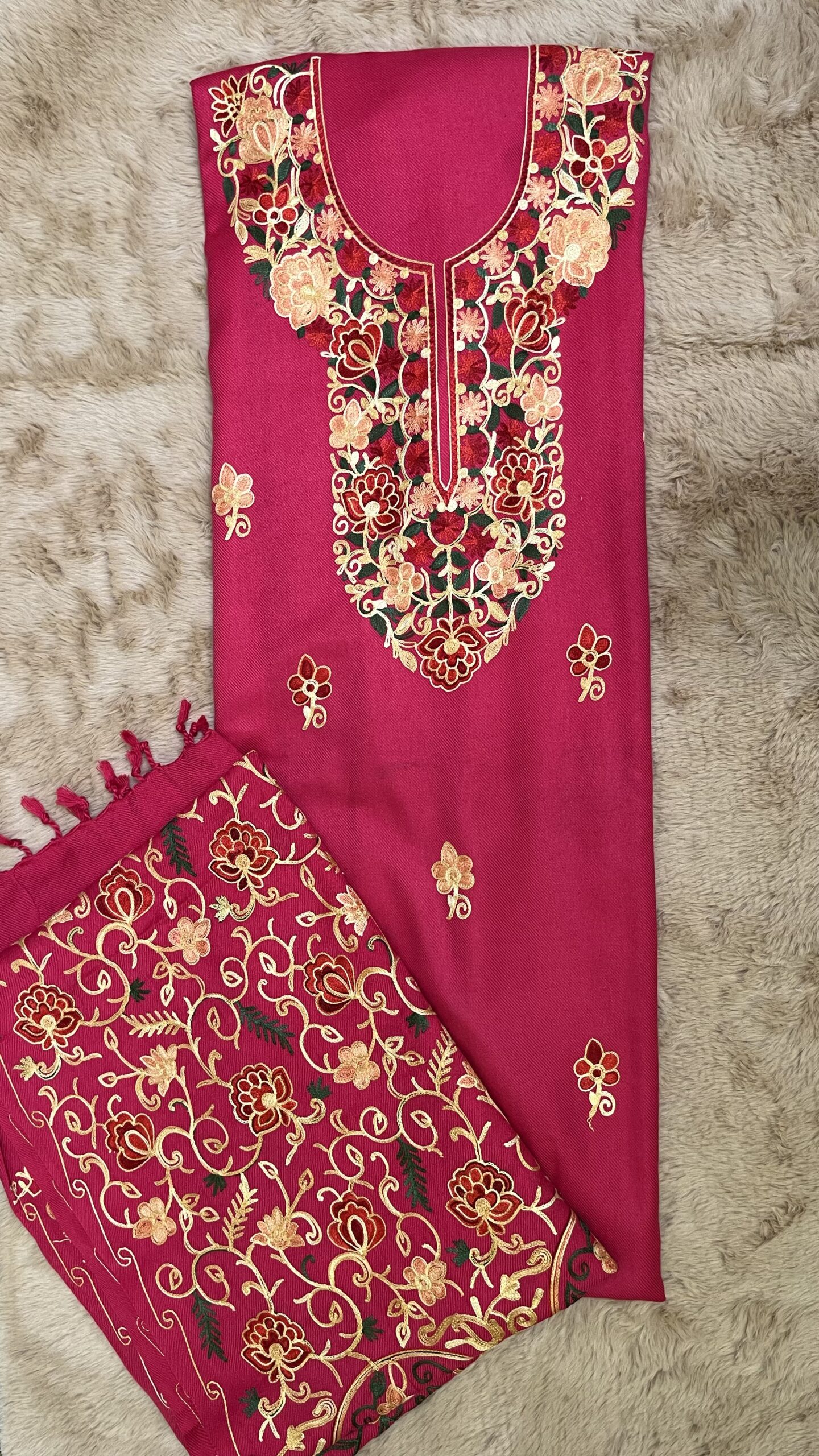 Pink Kashmiri Pashmina W028 - Image 3