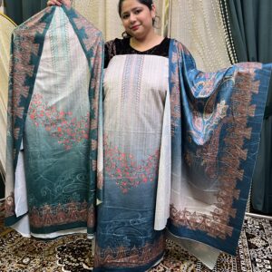 Sea Green Velvet Digital Print  W022