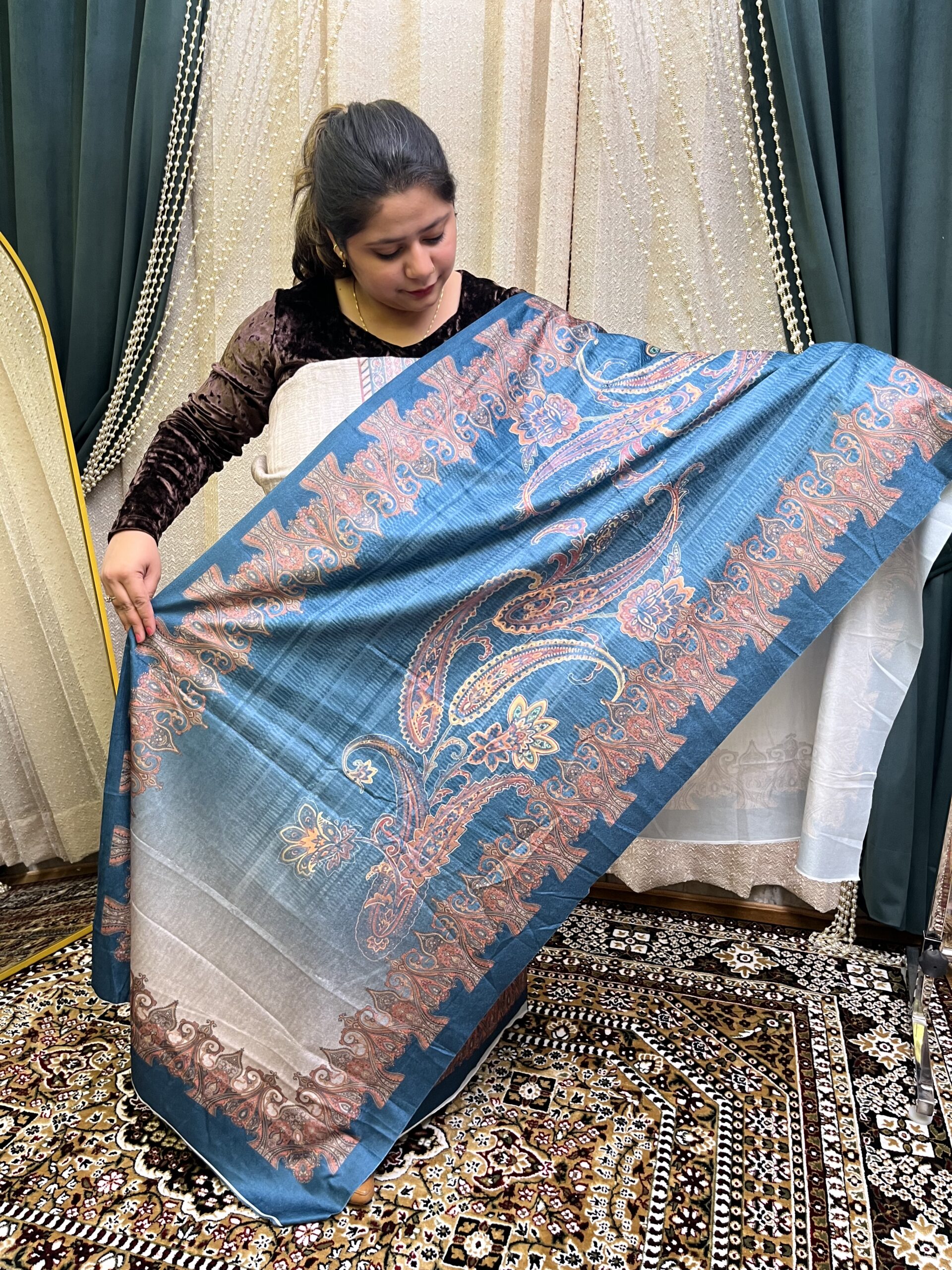 Blue Velvet Digital Print W022 - Image 2