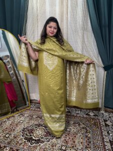 Pashmina Mehendi Green  W039