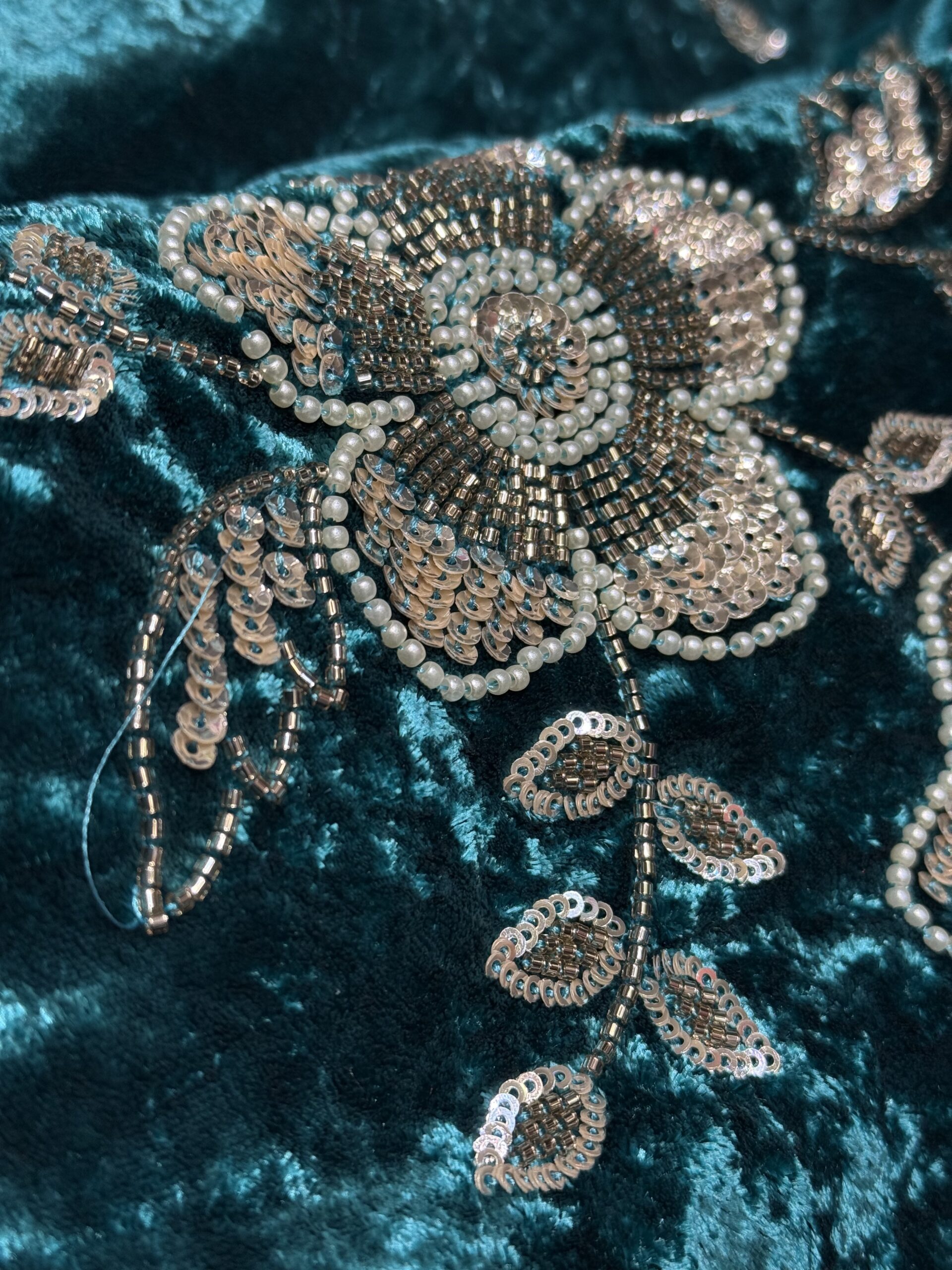 Sea Green Velvet Party Wear Suit W044 2 - Image 10