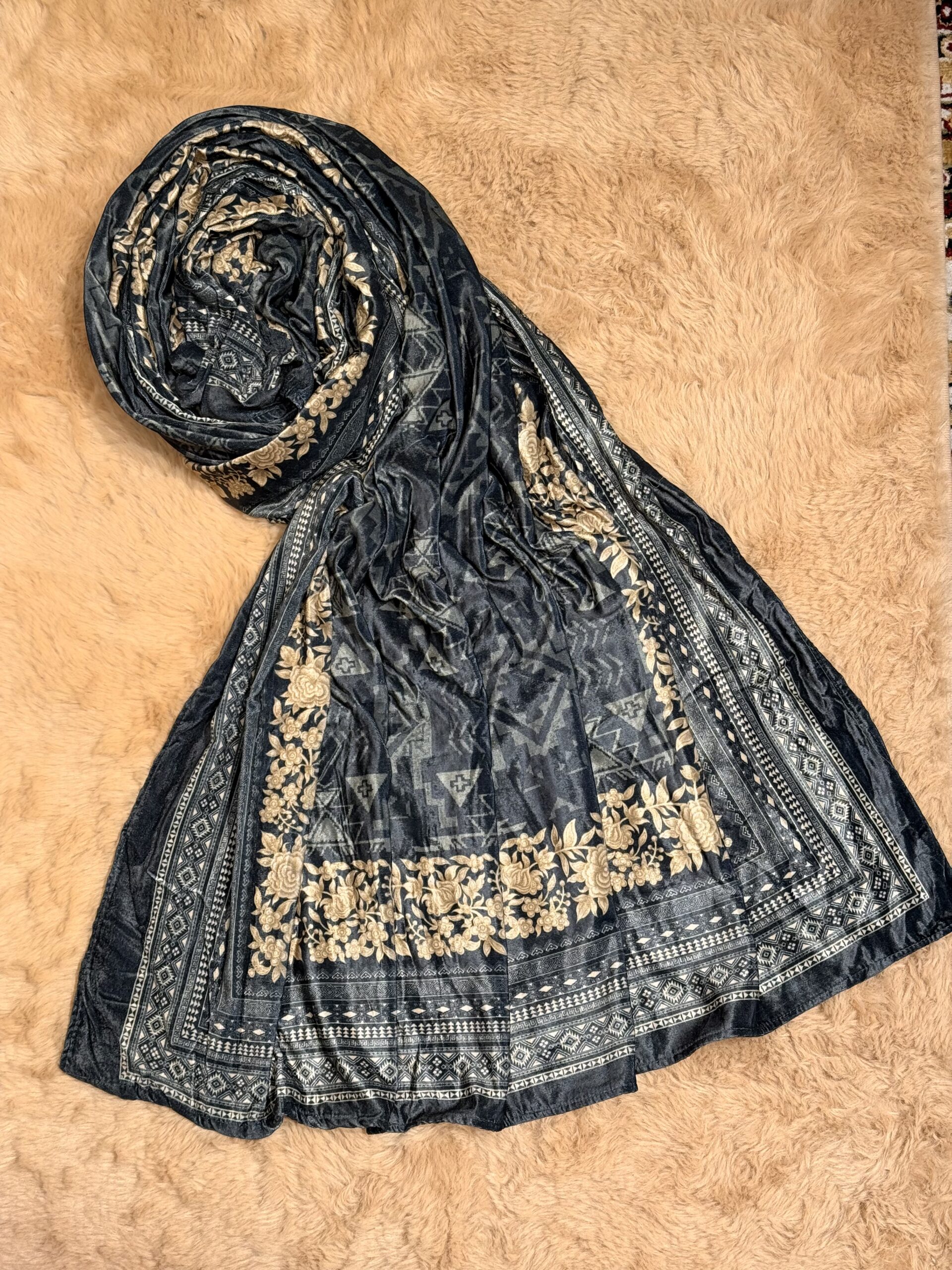 Turquoise Green Pashmina Suit W030 - Image 4