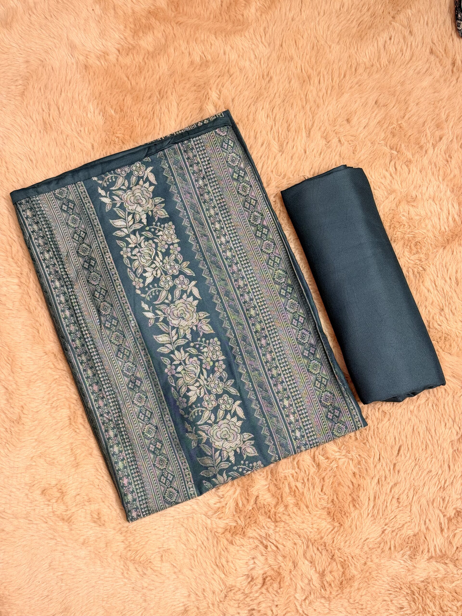 Turquoise Green Pashmina Suit W030 - Image 3