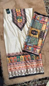 Velvet Digital Print Suit W033 1