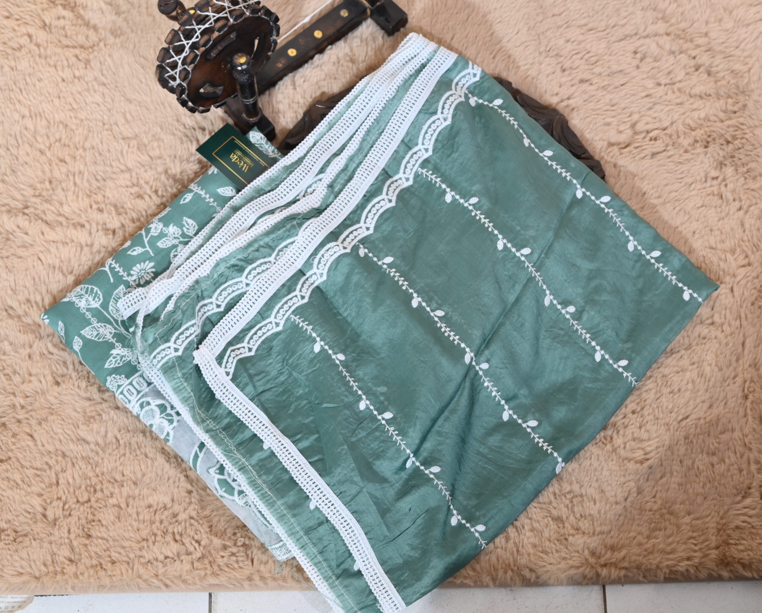 Sea-Green Chikankari Glace Cotton Suit - Image 2