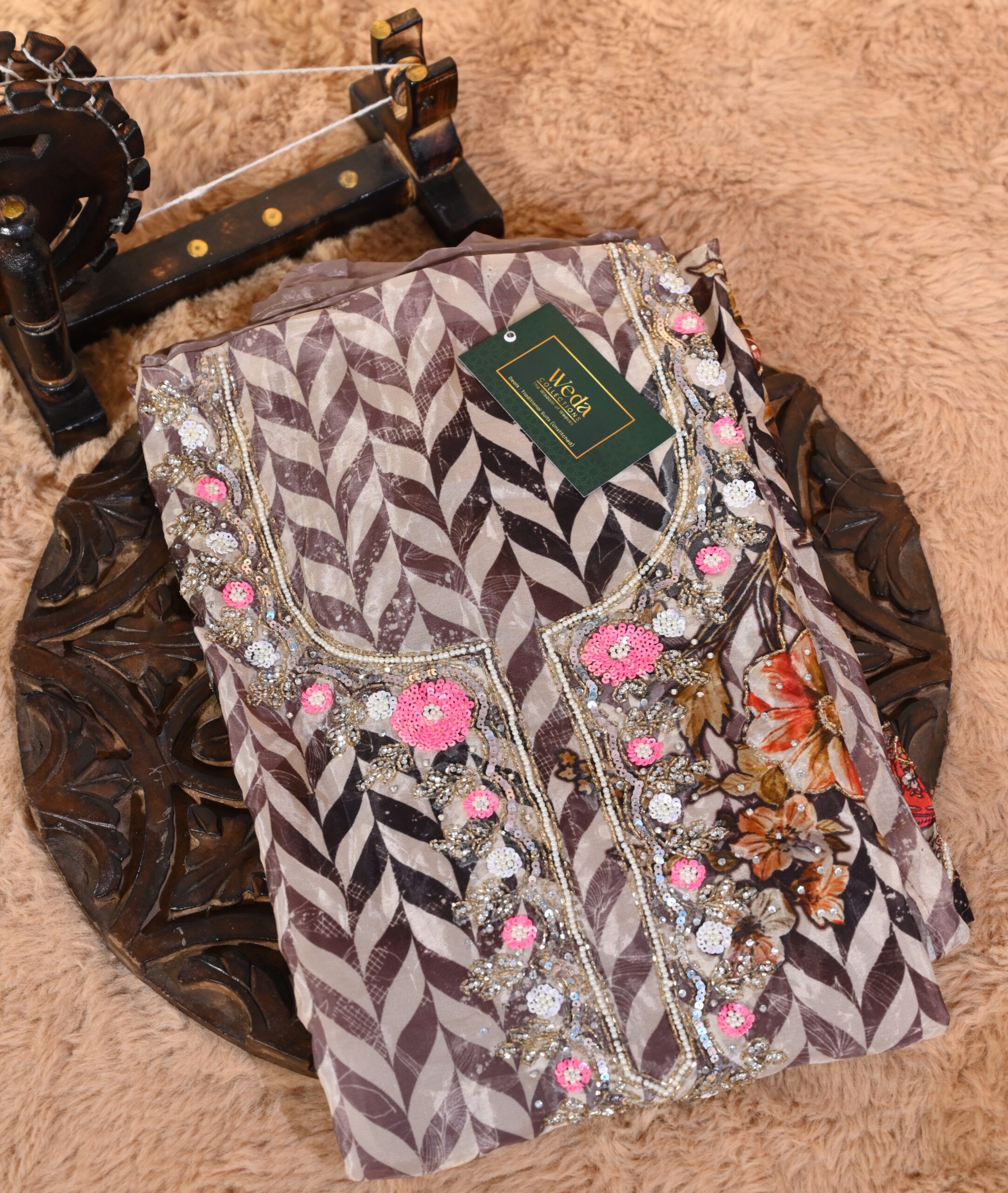 Pure Glass Fabric Partywear Suit - Image 2