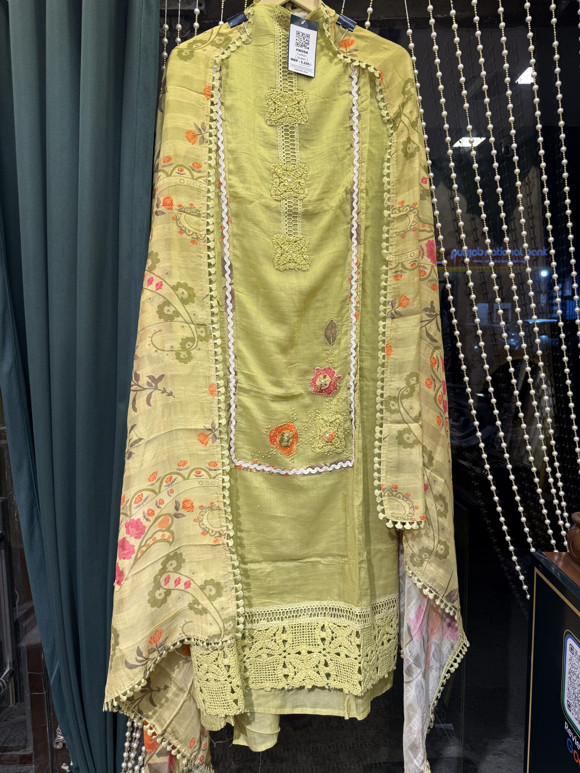 Green Cotton Suit W094 - Image 7