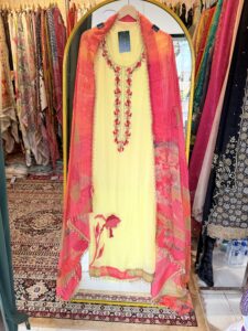Pure Yellow Georgette Suit W0130