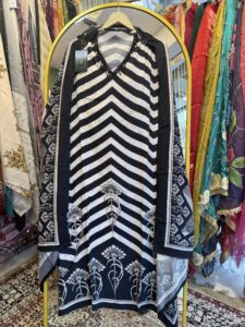 Black Muslin Suit W074