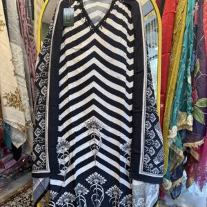 Black Muslin Suit W074